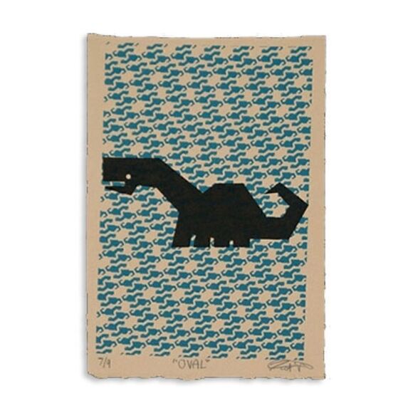 "OVAL" : 2 color screen print - Picture 1 of 4